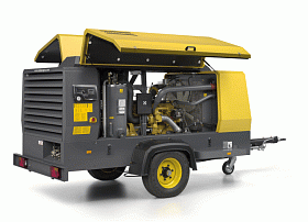 Дизельный компрессор Atlas Copco XAHS 347 CD на шасси — фото 1